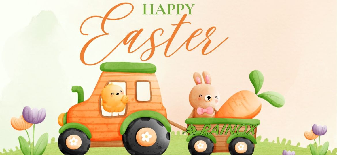 Orange Soft Watercolor Happy Easter Greeting Card - 1